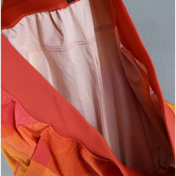 Lululemon T.H.E. Shorts Orange Print Linerless 9" Mens Size L Geometric Zip - Picture 6 of 6